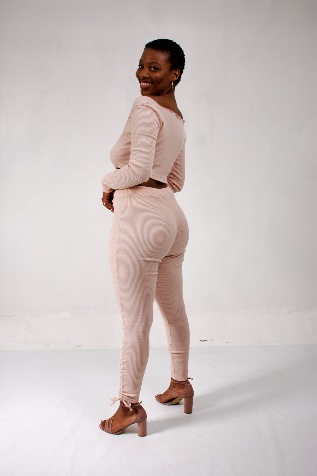 Blush Ribbed Lounge Set