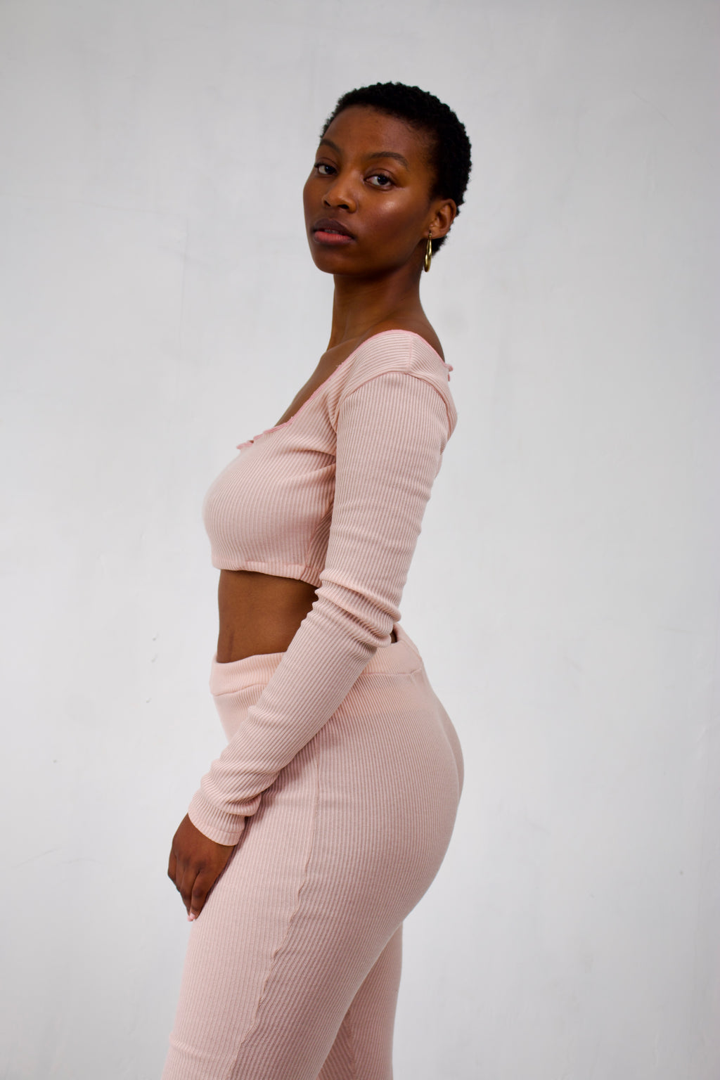 Blush Ribbed Lounge Set