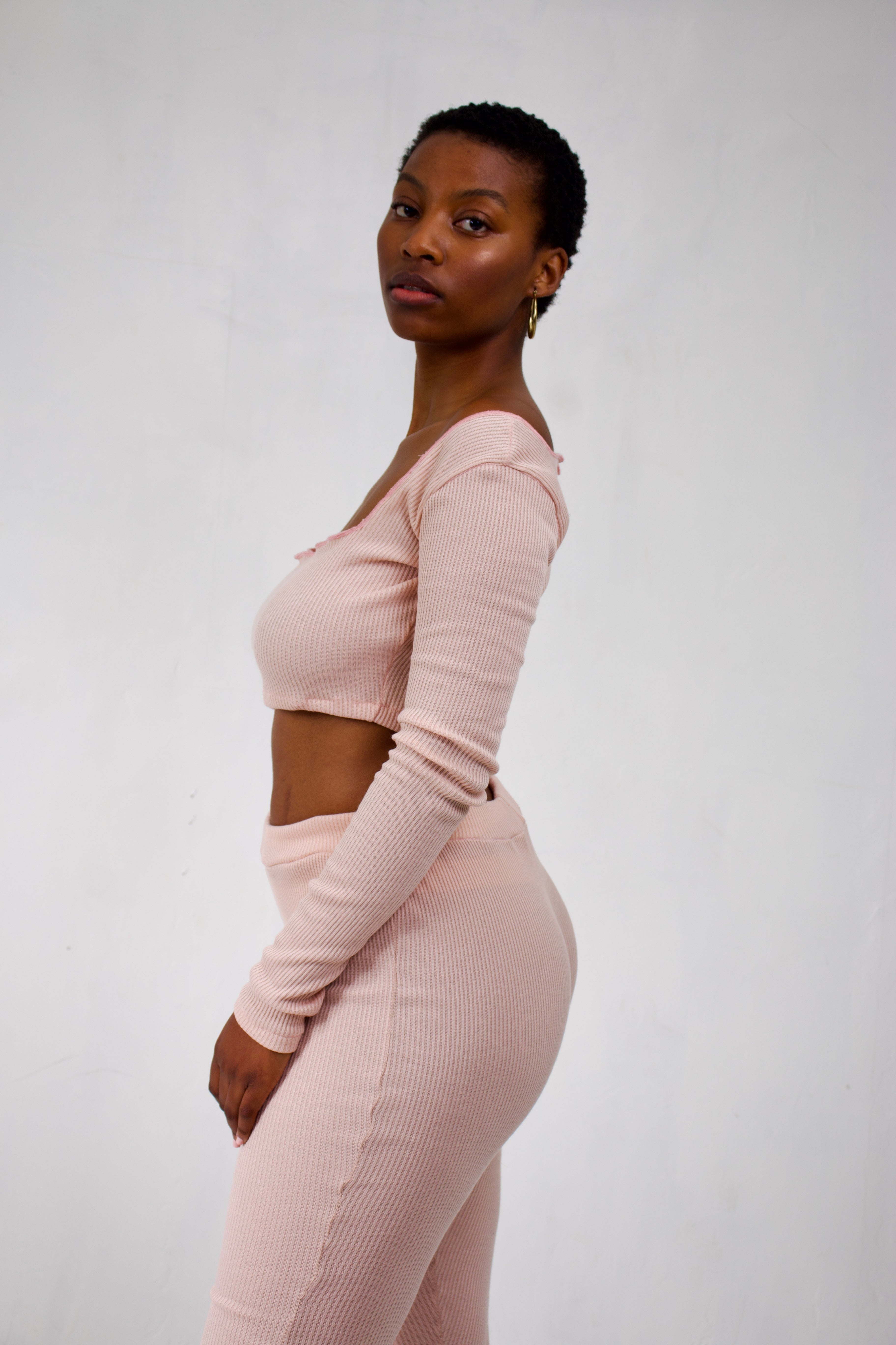 Blush Ribbed Lounge Set
