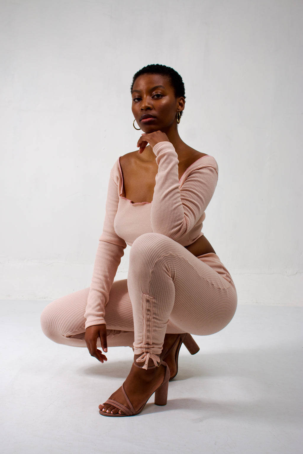 Blush Ribbed Lounge Set