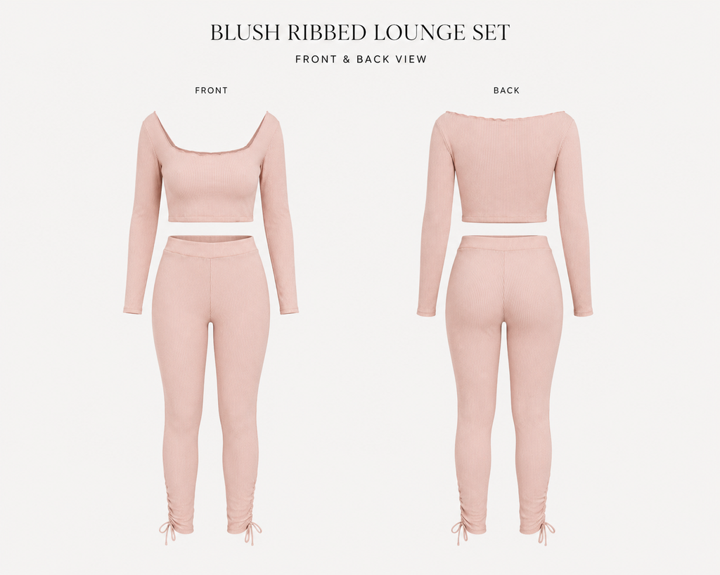 Blush Ribbed Lounge Set