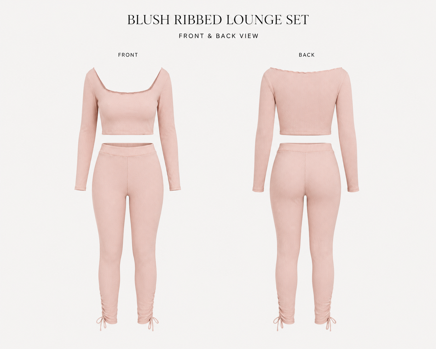 Blush Ribbed Lounge Set